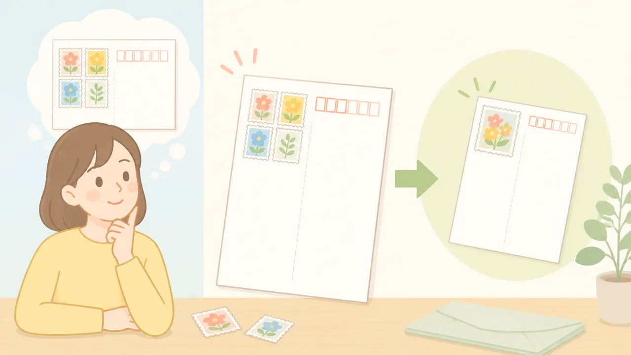 はがきに切手を貼る場所がないときは？正しい貼り方と出し方を解説